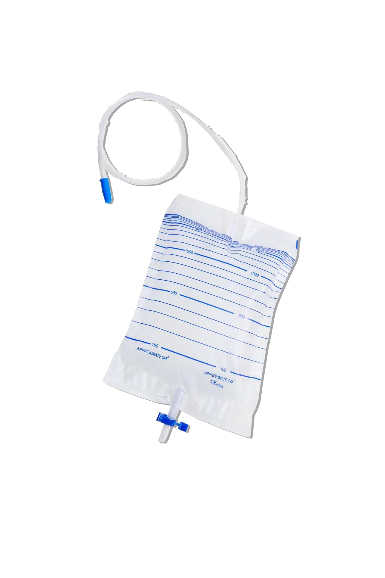 Juego de 240 bolsas para recogida de orina de 2 litros con tubo de 130 cm – Válvula de cruz y antirreflujo – Kit de 240 piezas para asistencia doméstica, higiene personal y cuidado diario (240, 130 cm