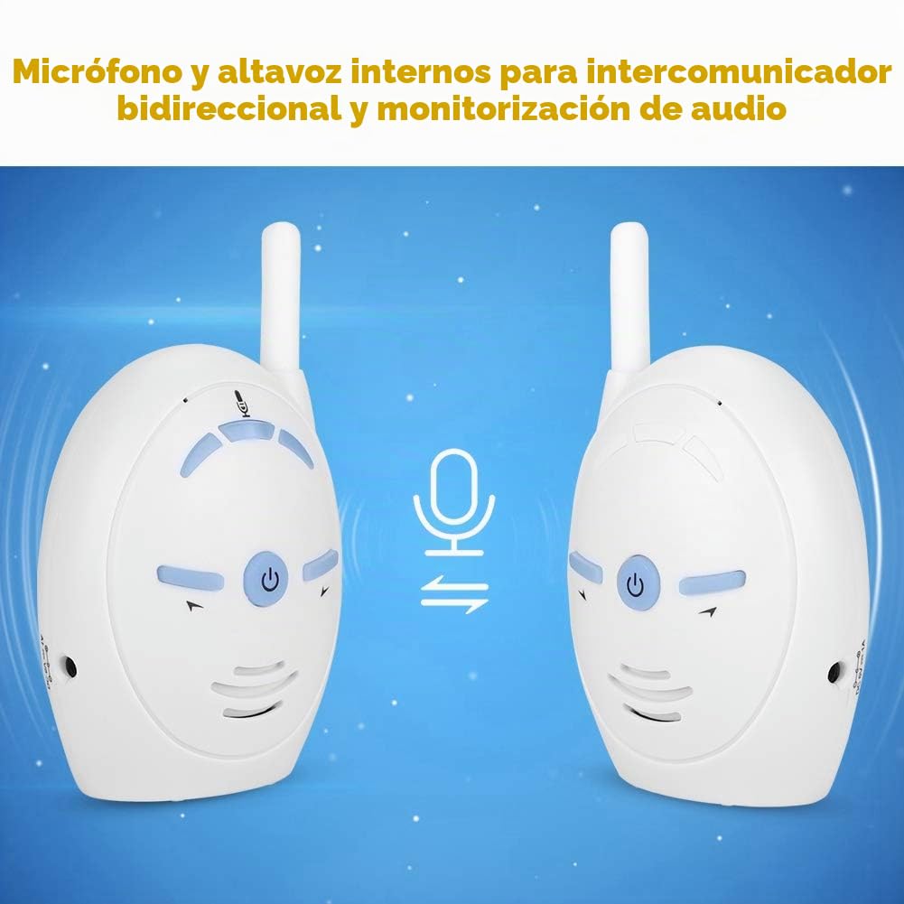 2.4GHz Monitor de Bebés Inalámbrico, Vigilabebés, Cámara de Intercomunicación Alarma Electrónica, con Audio Bidireccional,para Bebé (EU)