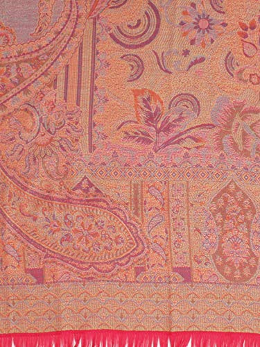 Women's Pashmina Wool Blend Indian Handicraft Woven Shawl | Soft Warm Scarf | Large Size Wrap (40 X 80 Inches)2