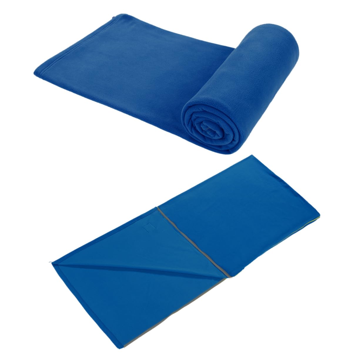 Mikinona Paquet De Couchage en Polaire Bleu 180x75 Cm pour Camping Et Randonnée, Léger, Imperméable, avec Rangement, Adapté pour Temps Frais Et Activités Plein Air
