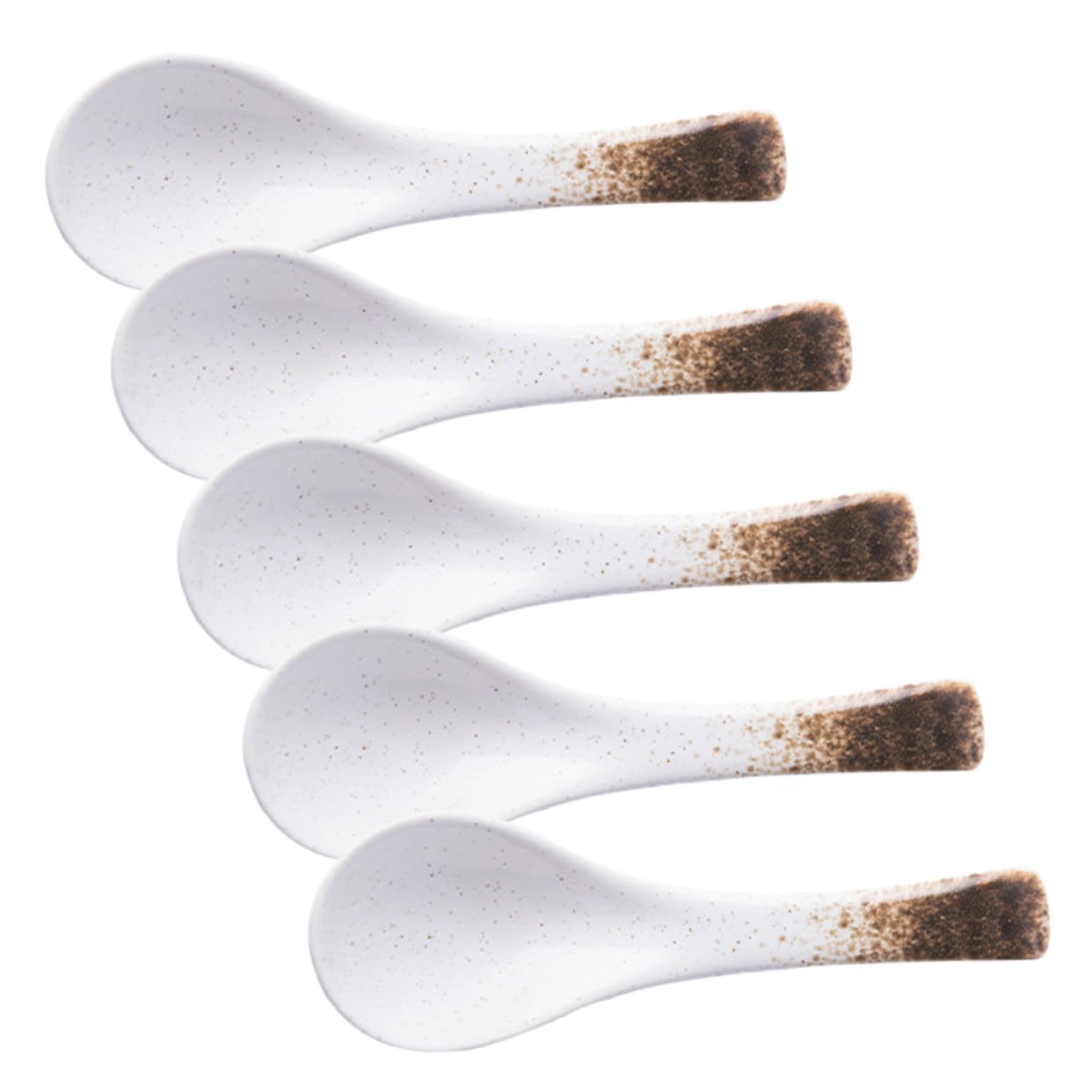 5 pièces Cuillères Céramique Japonaise Résistantes Chaleur pour Soupe Ramen Riz Porridge Service Quotidien