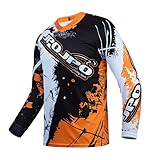 JPOJPO Men's Mountain Bike Jersey Long Sleeve Downhill&Motocross Shirts Breathable/Moisture-Wicking T-Shirt