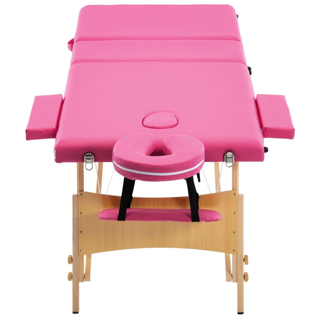 Générique Table de Massage Pliable 3 Zones Bois Rose,Santé & beauté,Hygiène personnelle,Massage & Relaxation,Tables de Massage,Rose,18.85 KG,110188