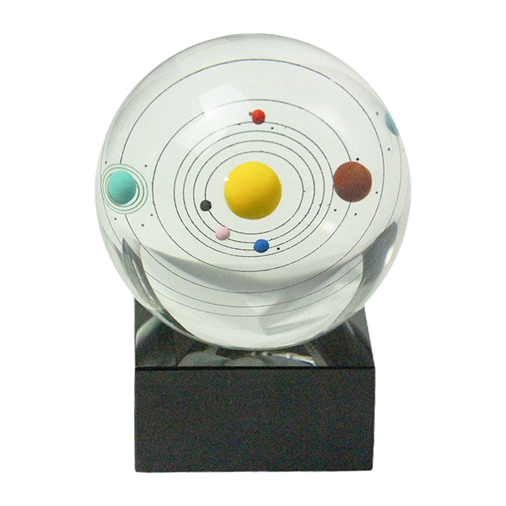 Ornements solaires en cristal 3D du système solaire avec socle élégant pour salon