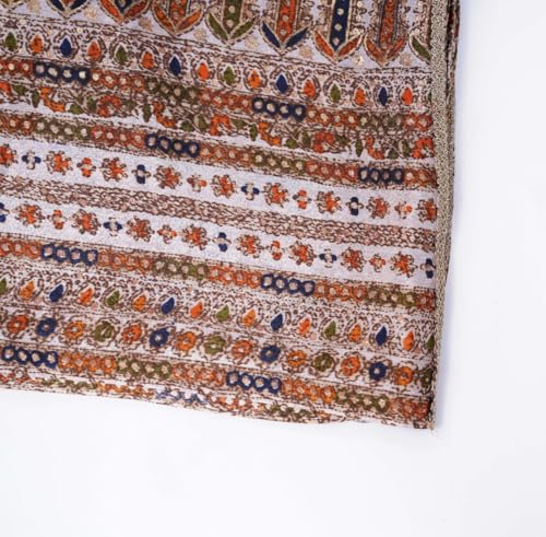 JG JAI GOVINDAM Women's Chinon Dupatta Soft Lightweight Ethnic Dupatta for Suit, Kurti, Lehenga Party Wear Dupatta's for Women Dress Dupattas (1, Off-white/Grey, 2.2 Mtr)2