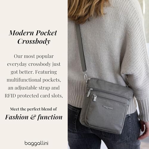 Image of Baggallini Modern Pocket Crossbody Bag for Women, 8.5 inchx8.5 inch Handbag Purse with RFID, Lightweight Water-Resistant