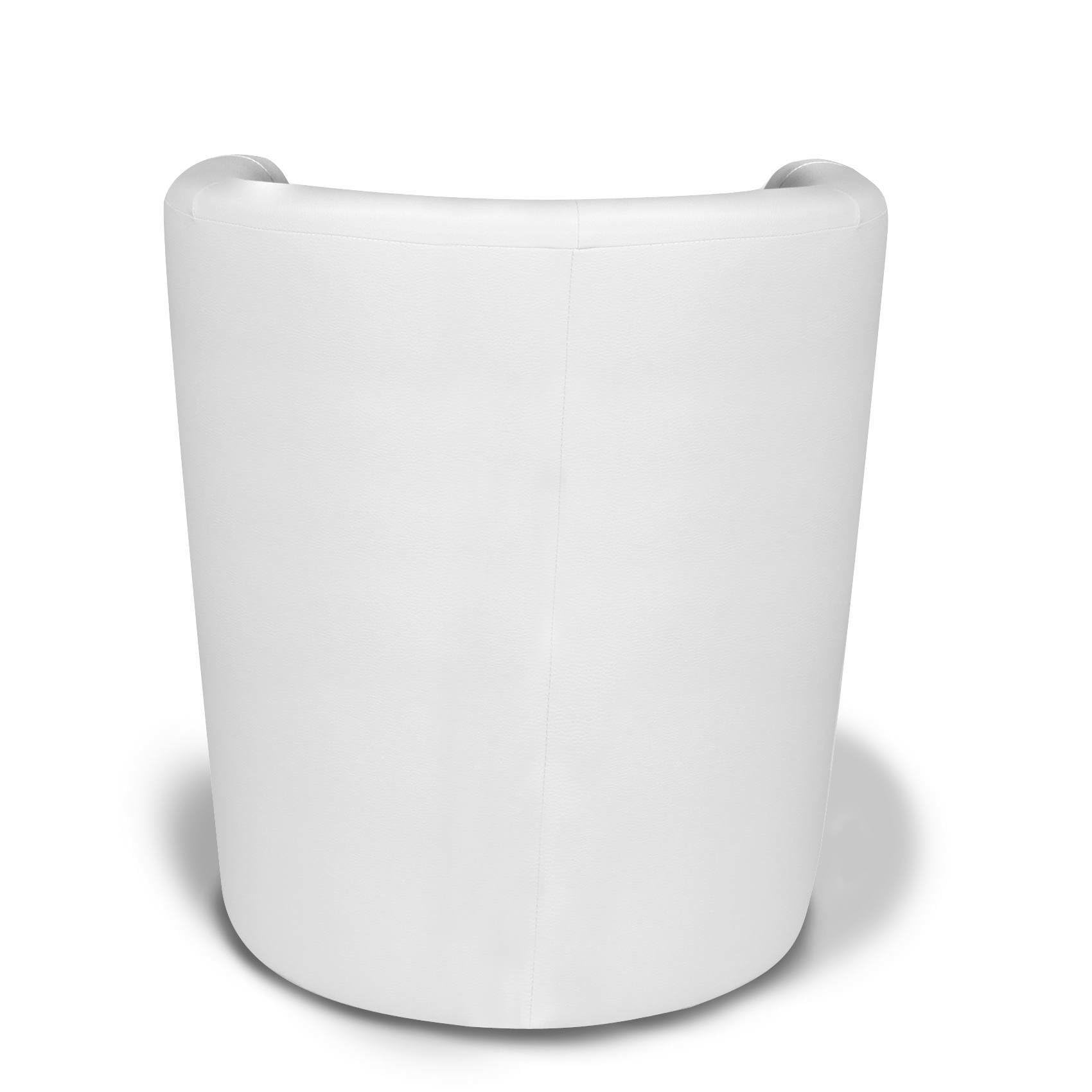 Dmora - Poltrona Abrera, Poltrona da salotto, Seduta imbottita, Sedia con braccioli in ecopelle, 64x63h76 cm, Bianco