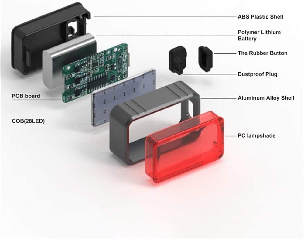 Luz de la cola de la bicicleta USB recargable - 100 lúmenes LED Luz trasera de la bicicleta fácilmente clips como una luz trasera roja para la seguridad óptima de ciclismo, luces de bicicleta tra