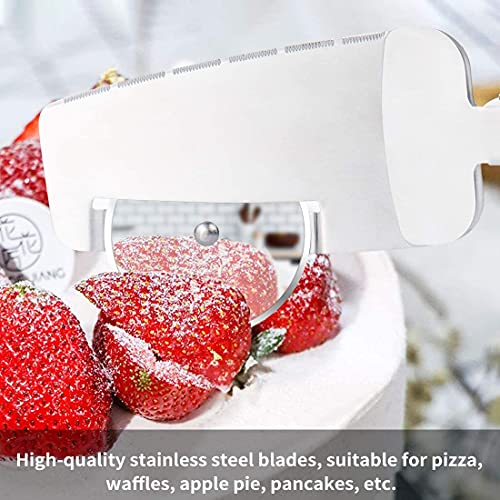 Image of P-Plus International Pizza Cutter and Serving Turner - Pizza Spatula - Wheel Cutter Tool (Set of 2)