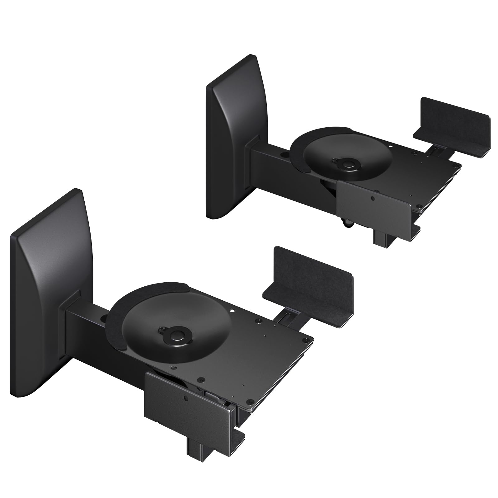 PUTORSEN Support Mural Universel pour Haut-Parleur, Support Mural pivotant et réglable pour Haut-parleurs ambiants, Peut Supporter jusqu'à 15 kg chacun, Noir