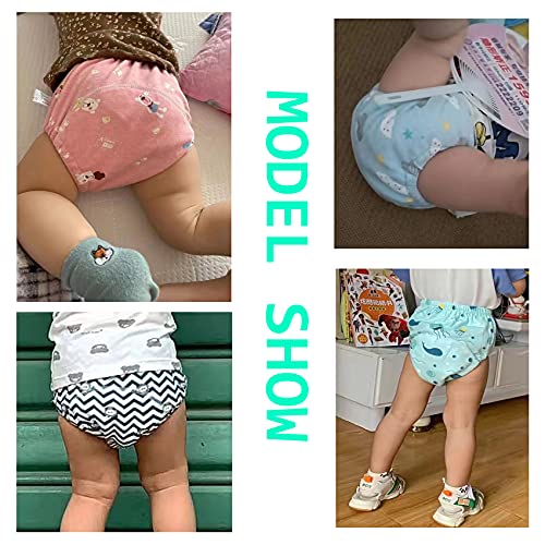 Image of Unisex Potty Underwear Cotton Toddler Boys and Girls Pee Training Underpants Waterproof Reusable Pants 6-Pack