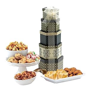 Gourmet Food Gift Basket Tower Snack Gifts for Women, Men, Families, College – Delivery for Holidays, Appreciation, Thank You, Congratulations, Corporate, Get Well Soon Care Package