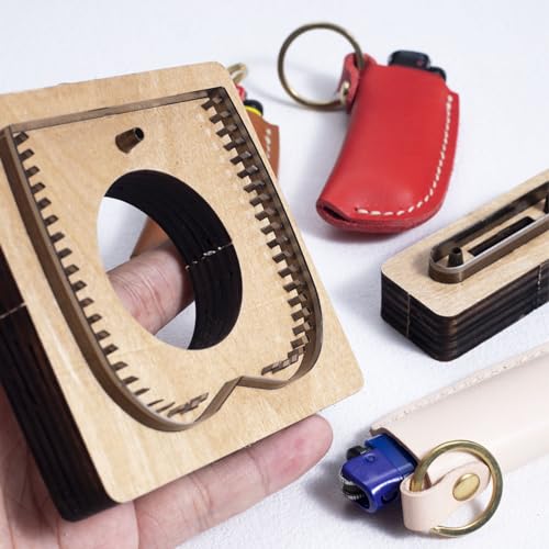 Conjunto de moldes de corte de metal de couro, ferramenta de perfuração de aço e madeira premium para artesanato artesanal, estojo de isqueiro de couro feito à mão com substituição versátil