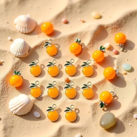 10 Pcs 8x13mm Cartoon Orange Fruit Charms for Jewelry Making, DIY Plated Enamel Cute Orange Pendant for Earring Necklace Bracelet Keychain Craft Supplies Findings Making Accessories Beading - Image 2