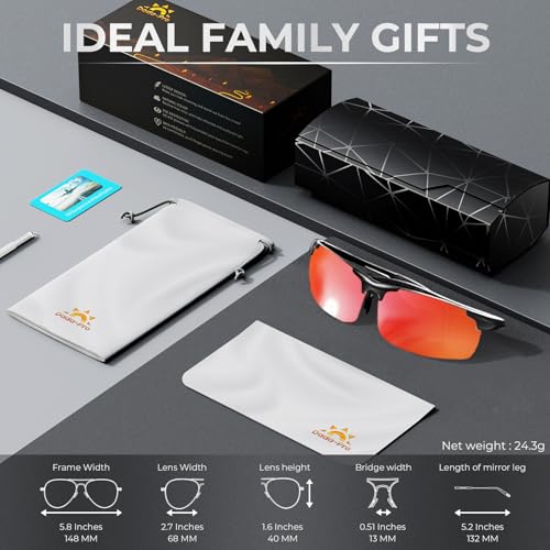 Image of DADA-PRO Polarized Sunglasses Men Sport Driving Sun Glasses Ultralight Al-Mg Mirrored Shades UV400 Protection