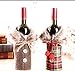 2pcs Christmas Sweater Wine Bottle Cover, Newest Collar & Button Coat Design Wine Bottle Sweater Wine Bottle Dress Sets Xmas Party Decorations (Style A)
