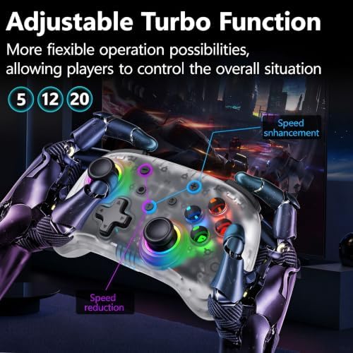 LISOMERPRNG Mini Switch Controller Wireless Controllers Support Dual Vibration/Wake-up/Motion Controll，B&G — 사진 3