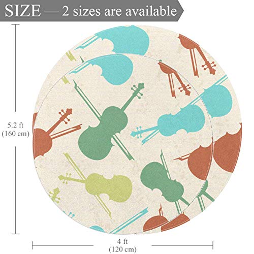 Tapis pour violon multicolore antidérapant pour salon - 3