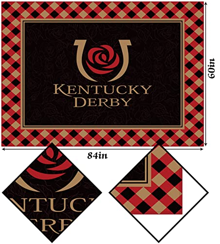 Hafangry Kentucky Derby Tablecloth Run For The Roses Horse Racing Party Decoration Buffalo Plaid Check Kitchen Dining Room Table Cover-60×84Inch #TOP2