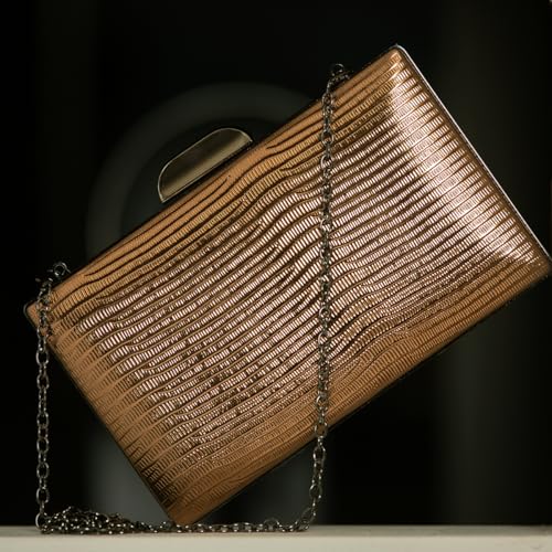 Image of JNB Women's Metallic Material Hard Case Evening Party Clutch