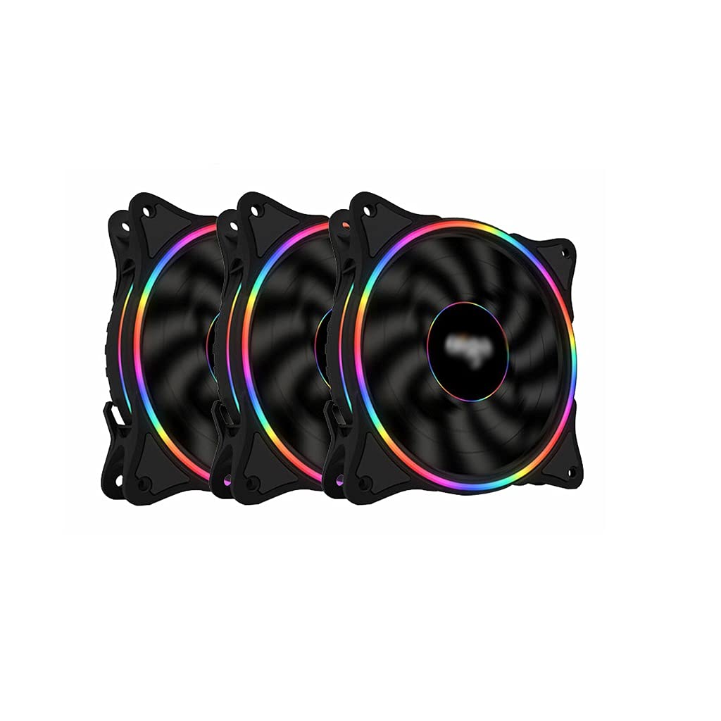 Solid Cooling PC Fans 120 ملليمتر rgb حالة مروحة عالية الأداء pc مروحة منصات bsorbing لحالة الكمبيوتر امتصاص الوسادات المطاطية Durable Cpu Fan (Quantity : 3)