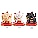 Delaman Wealth Welcoming Lucky Cat Waving Arm, Solar Powered Cute Waving Fortune Cat Ornament Decoration for Desktop Car, Home, Stores(White)