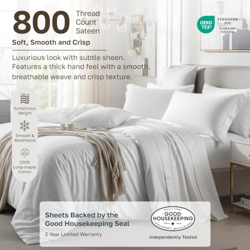 Image of California Design Den 800 Thread Count King Size Cotton Sheets, Red Wine | 100% Cotton Sateen Backed by Good Housekeeping Seal - Soft & Thick, 16 inch Deep Pocket, All-Around Elastic, 4 Pc Set, Easy Care