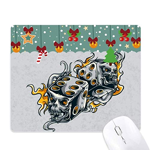 Alfombrilla de ratón original de calavera y dados con base de goma para gamers