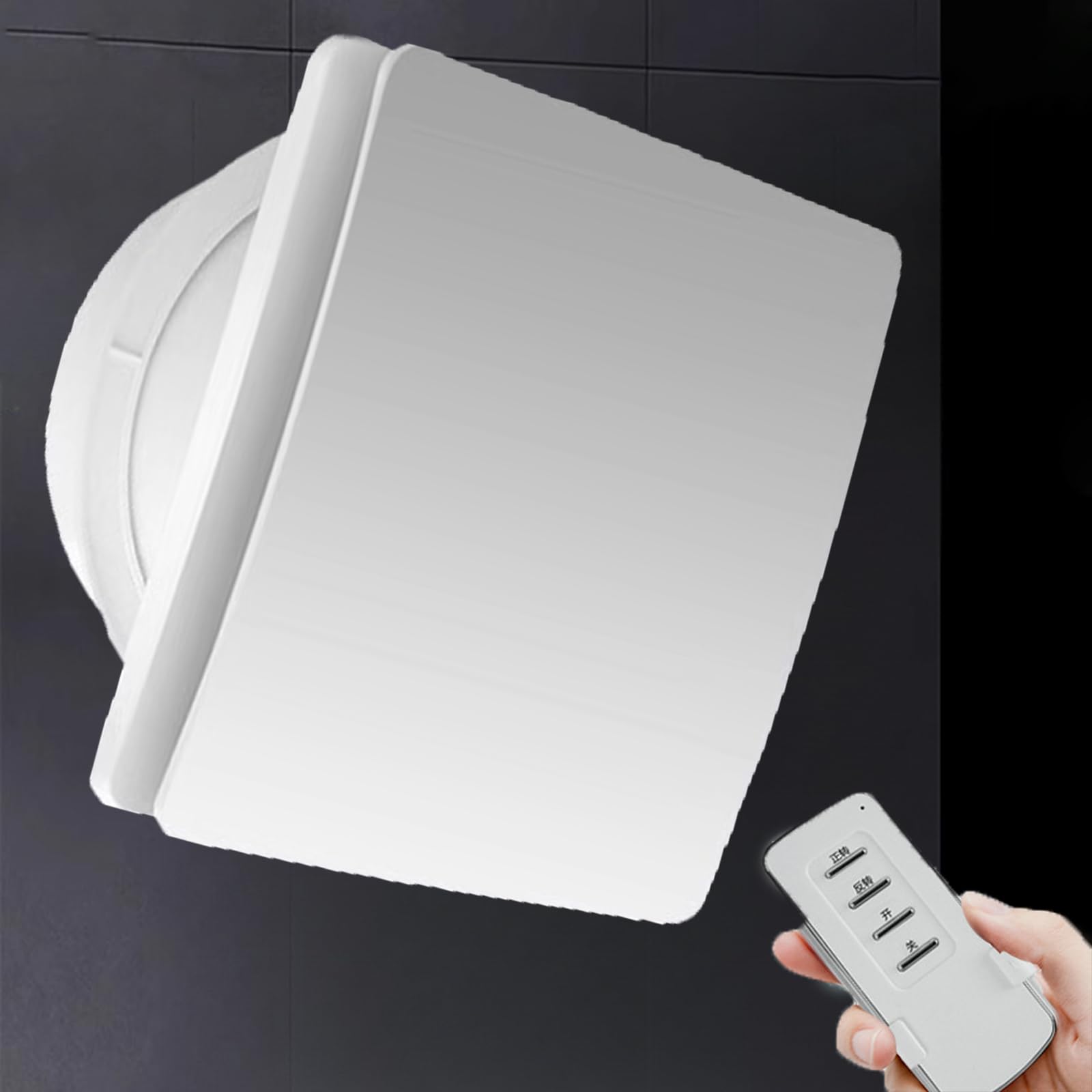 Extractor De Baño, Extractor Baño Silencioso Extractor Cocina con Control Remoto Y Válvula De Retención, Adecuado para Duchas, Baños, Oficinas, Hogares White,4IN