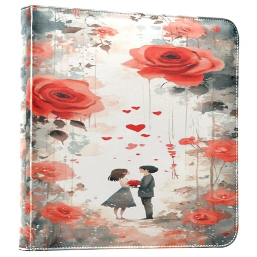 Álbum de fotos Scrapbook autoadhesivo FLildon de cuero PU con diseño de 3 anillos, 40 páginas, tamaño 11.8 x 11.2 pulgadas miniatura 1