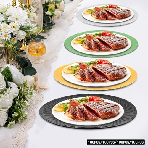 Platos Decorativos Redondos de Plástico 13 in 100 Piezas miniatura 3