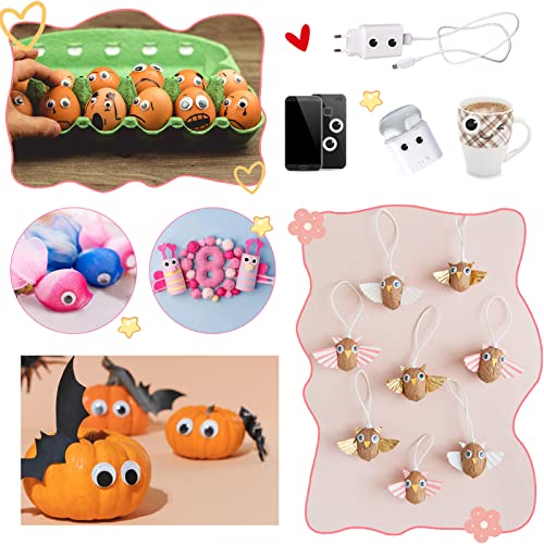 toaob 100pcs plastic googly wiggle eyes self adhesive round 6mm to 35mm white sticker eyes for diy crafts scrapbooking decoration