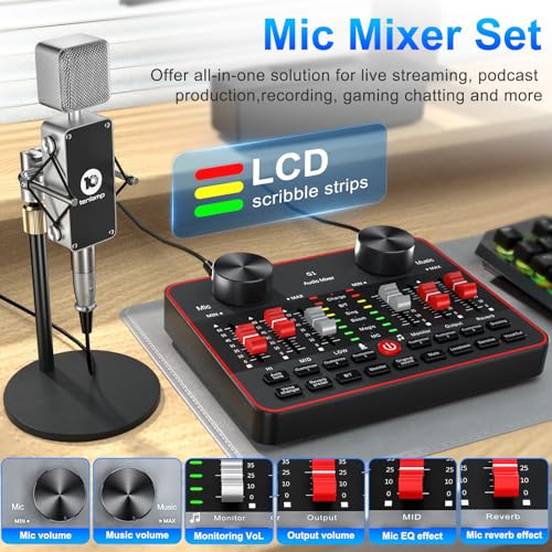 Image of neculogy Podcast Equipment Bundle, BM-800 Condenser with Voice Changer, Recording Studio Package - Podcast Microphone Bundle for Laptop, Streaming /Live Broadcast /YouTube Recording
