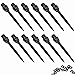 HERZWILD 12Pcs Soft Dart Point Converter Steel Dart Point Alloy 2BA Thread Soft Dart Tips Converter Dart Accessories with Rubber O-Rings (Black)