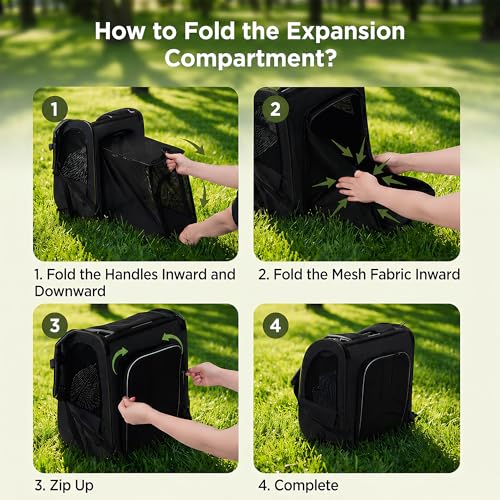 Expandable Cat Backpack Carrier Airline Approved Pet Travel Backpack with Breathable Mesh, Large Space, Safety Leash, Comfortable Padded Straps, Foldable Soft Pet Carrier for Hiking Vet - Image 5