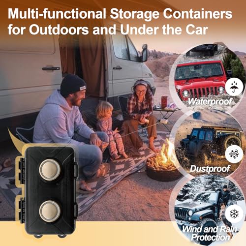 YIngo Firety Latest version of strong magnetic hide-a-key box for cars, outdoor waterproof key concealer, large-capacity multifunctional storage container (black, single)