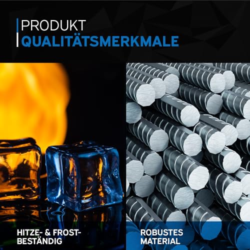 kör4u Ausgussbecken weiß 50cm, aus robustem Stahl für Keller, Waschküche, Garten, Spülbecken, inkl. Abflussstopfen