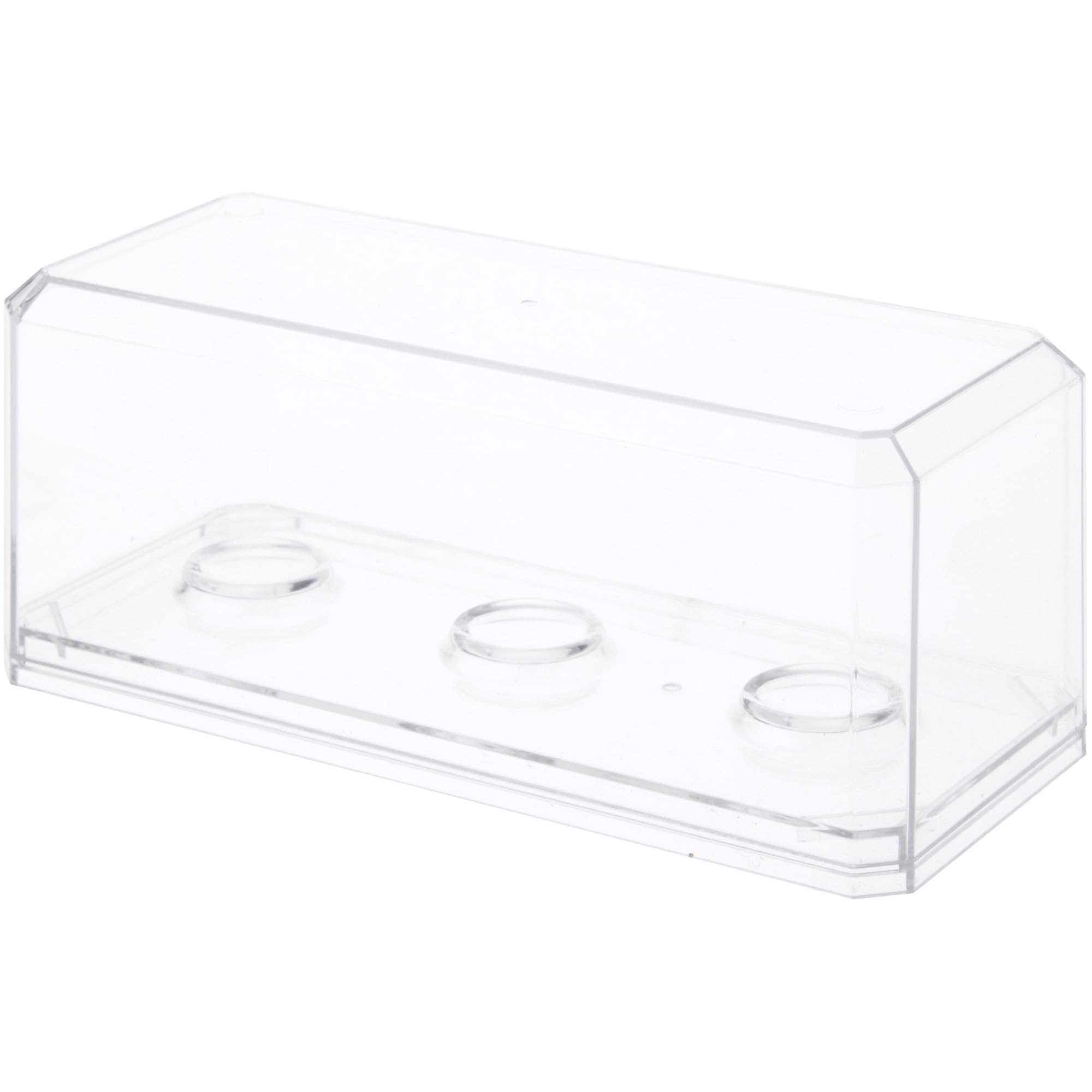 Pioneer Plastics 143C3GOLF-BC Clear Plastic 3 Golf Ball Display Case with Clear Base, 6.125