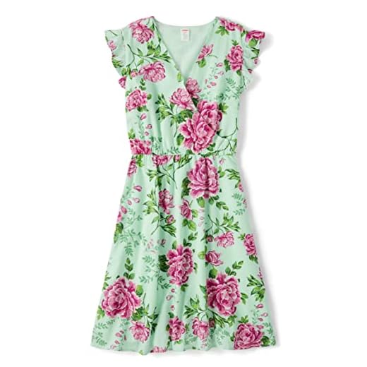Gymboree,Girls,Spring Matching Dress Adult, Kids, Baby,Medium,Green Floral- Mom