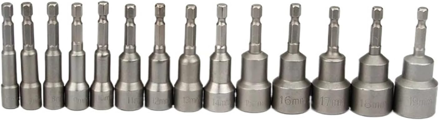 65mm Length 6-24mm 1/4Inch Hex Shank Electric Power Screwdriver Nut Driver Set Impact Wrench Socket Bit