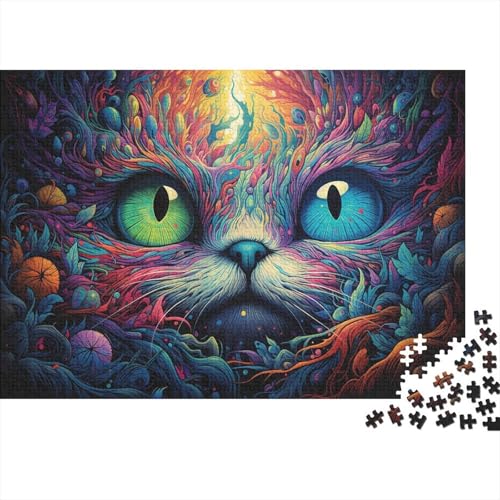 Puzzle de gato abstracto 1000 piezas mini puzzle adultos para relajación