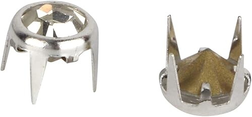 Miniatura 8 de 50 diamantes de imitación redondos plateados de grado A de 0.27 pulgadas (0.276 in) para manualidades y decoración (blanco) accesorios de ropa,