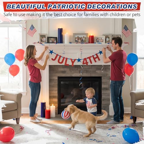 Image of Retisee 3 Pcs 4th of July 6 /8 /12 Inches Flameless LED Candles with Remote and 2 /4 /8h Timer Red White Blue Battery Operated Wax Flickering Candles for USA American Party Memorial Day Decorations