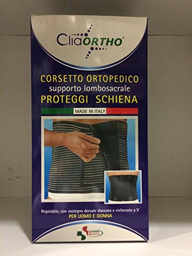 CLIAORTHO CORSETTO ORTOPEDICO SUPPORTO LOMBOSACRALE PROTEGGI SCHIENA UOMO - DONNA TAGLIA 5 (120-140 CM CIRCONFERENZA VITA