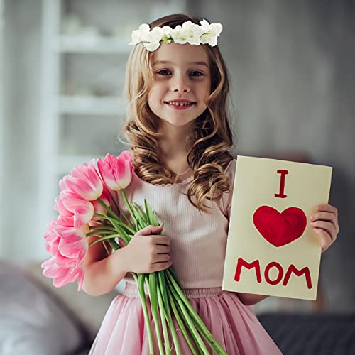 Flower Crown Headband Rattan Vine Wreath Garland Floral Wedding Bridal Hair Hoop Leaf Ribbon Party Decoration Headdress Headwear Christmas Handmade Headpiece Girls Kids Hair Accessories 2 Pack Beige #TOP2