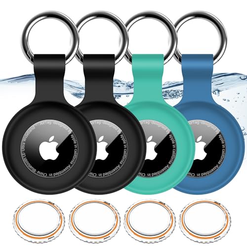 Image of hitfine Case Holder with Keychain IPX8 Waterproof,Shockproof GPS Cover [Anti-Scratch] [PC+Silicone] for Item Finders Case for Pets,Kids,Luggages