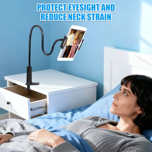 Kdyxvhy Gooseneck Tablet Holder for Bed, Tablet Stand Clamp Flexible Long Arm Adjustable Lazy Bracket for Desk Phone Mount, Compatible with iPad mini, for Kindle, for Switch, for All 4" - 9" Devices by Kdyxvhy - Image 5
