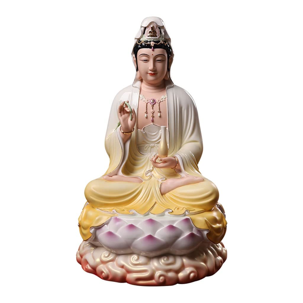Statue Avalokitesvara céramique pour éliminer le stress du quotidien