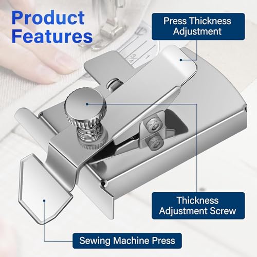 Magnetic Seam Guide for Sewing Machine, Magnetic Sewing Guide with Clip, Multifunctional Ruler, Hemmer Guide, Seam Guide, Hem Guide for Walking Foot Sewing Machine