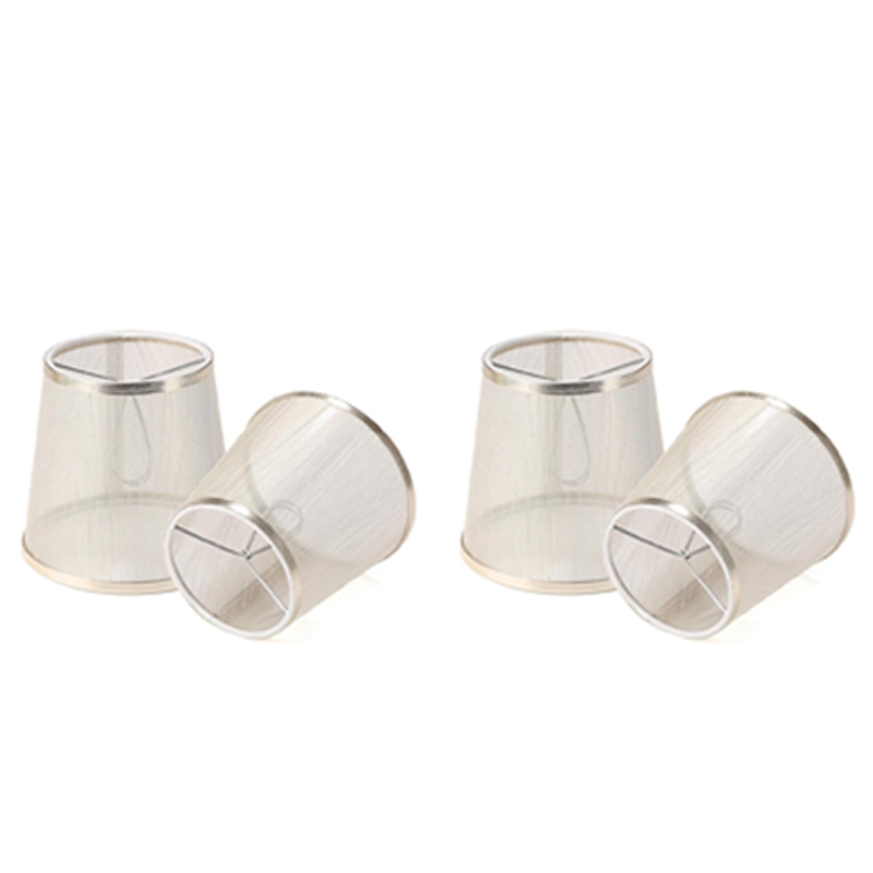 Hndhbfgrt 4 Pack Clip on Gauze Chandelier Lamp Shades Little Upright Wall Candle Light Lampshade (Gold)